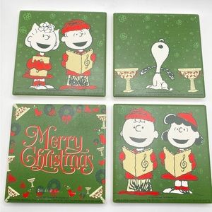 Peanuts Christmas ceramic coasters set of 4